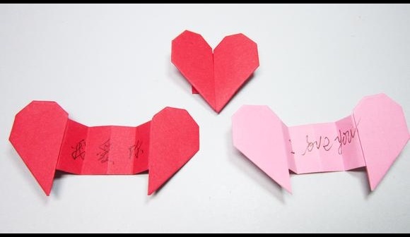 儿童手工折纸心形,简单的治愈系爱心折纸,diy手工制作