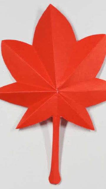 手工折纸剪纸diy,制作一个枫叶,红叶的折纸方法