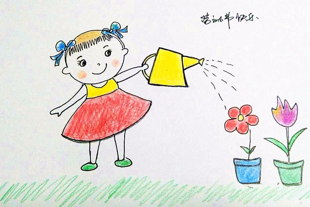 视频-亲子简笔画: 小学生5.1劳动节 手抄报,简单易学!