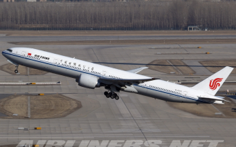 国航ca820纽约-北京b777-300er北极航线