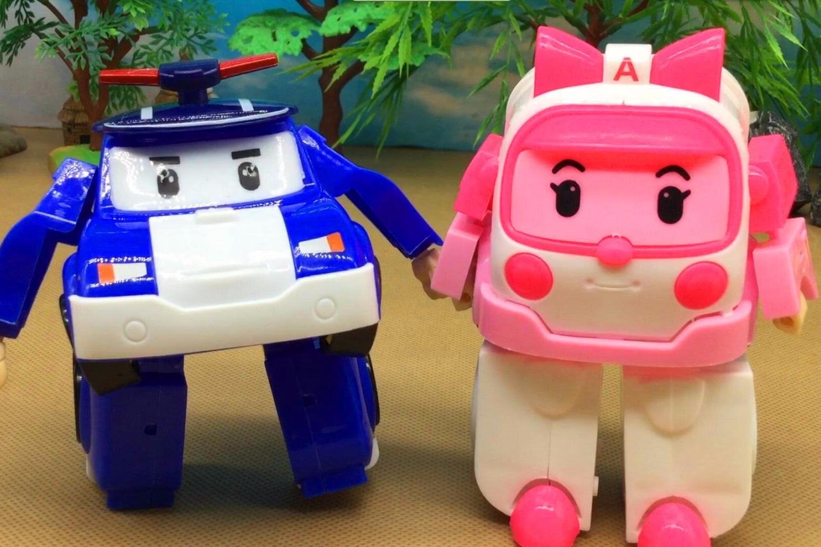 正版变形警车珀利POLI海利安巴罗伊巴奇救援车变形机器人儿童玩具-阿里巴巴