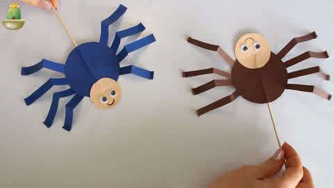 儿童折纸-如何手工制作一只蜘蛛