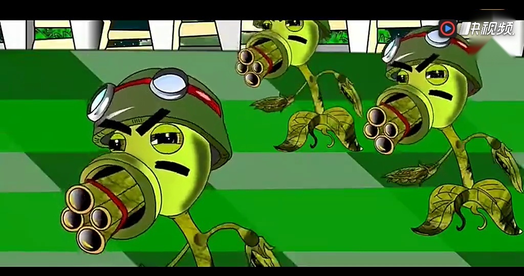 《植物大战僵尸》动漫版:僵尸和机枪射手火力大pk,结果还用猜吗