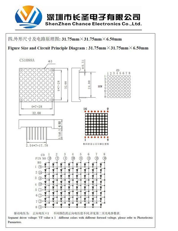 点阵1088as与1088bs有什么本质的区别,最好深入到内部结构和管脚的