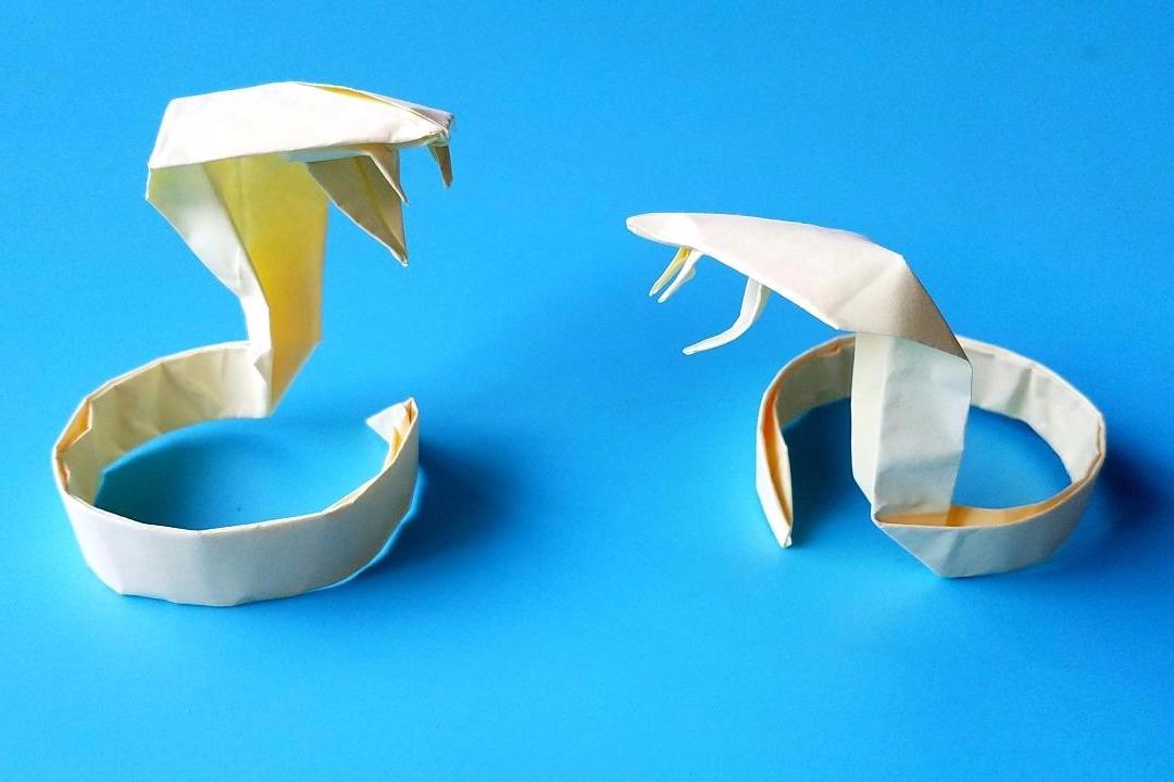 视频:折纸王子教你折纸蝙蝠蛇眼镜蛇,讲解详细,简单又漂亮形象