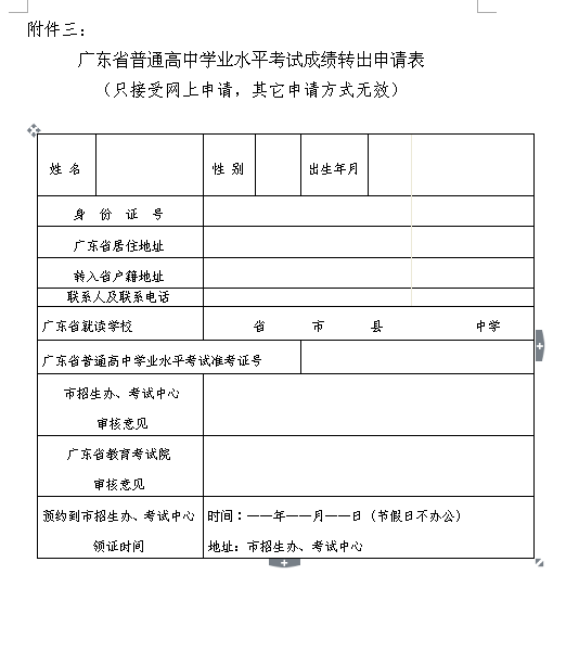 将《广东省普通高中学业水平考试成绩证明书》交市招生办,考试中心,由