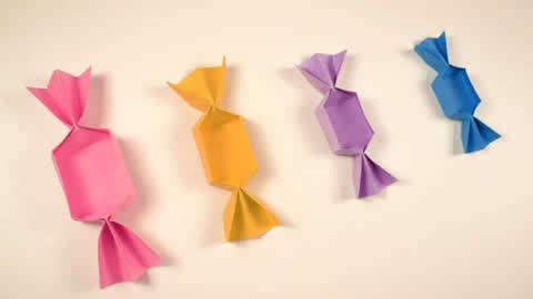折纸糖果,制作简单有趣,喜欢的宝宝可以带孩子一起制作一个