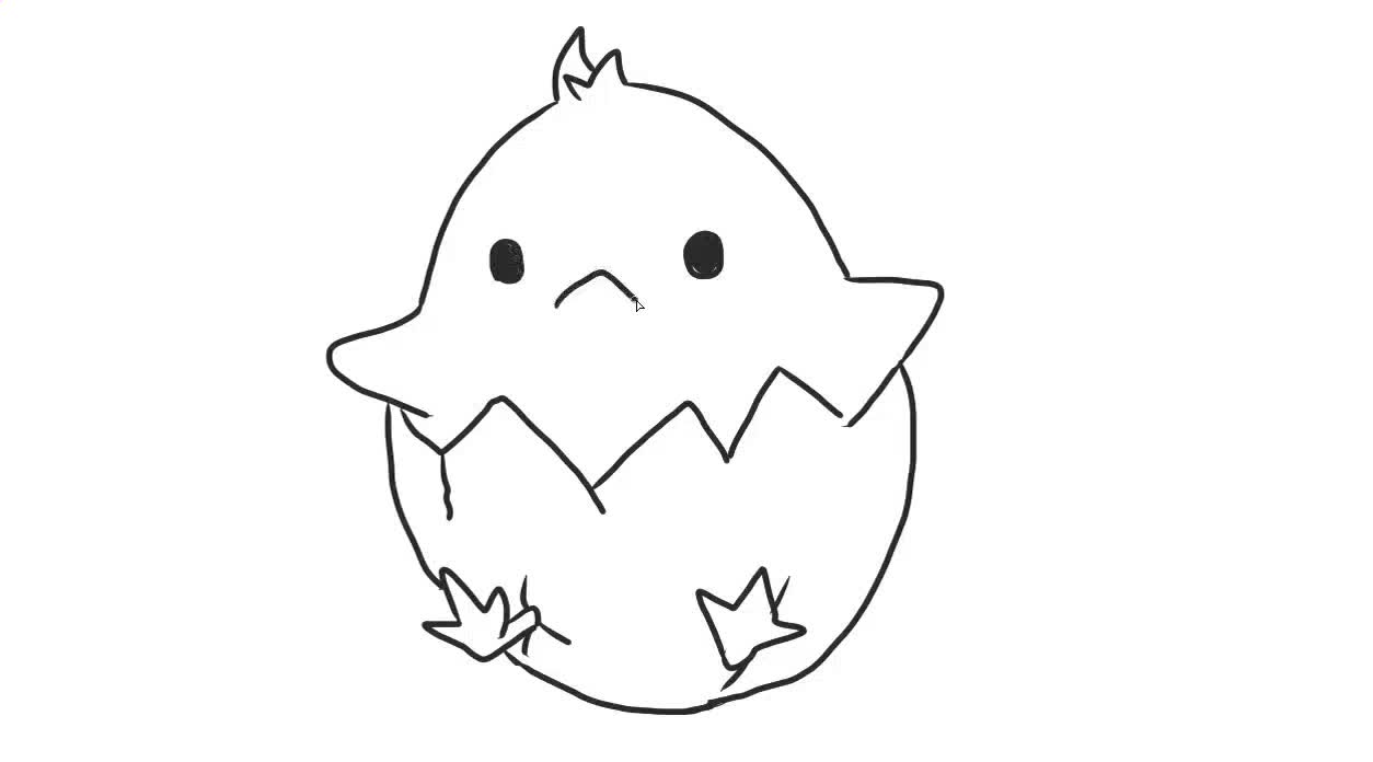 蛋壳里的小鸡幼儿亲子简笔画 宝宝轻松学画画-绘心儿童绘画教程-.