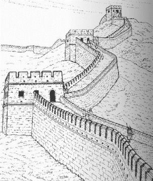 谁能给我一张关于长城的简笔画?