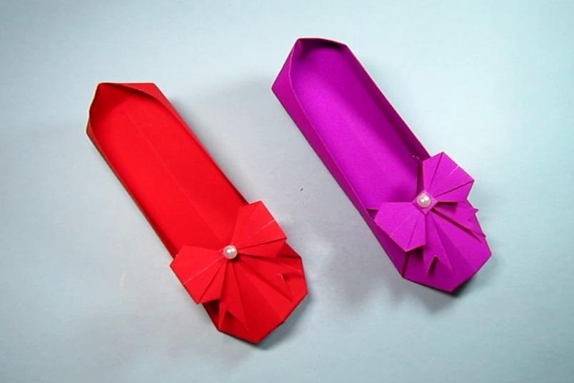 视频:简单的高跟鞋折纸,2张纸就能折一只漂亮带蝴蝶结的高跟鞋