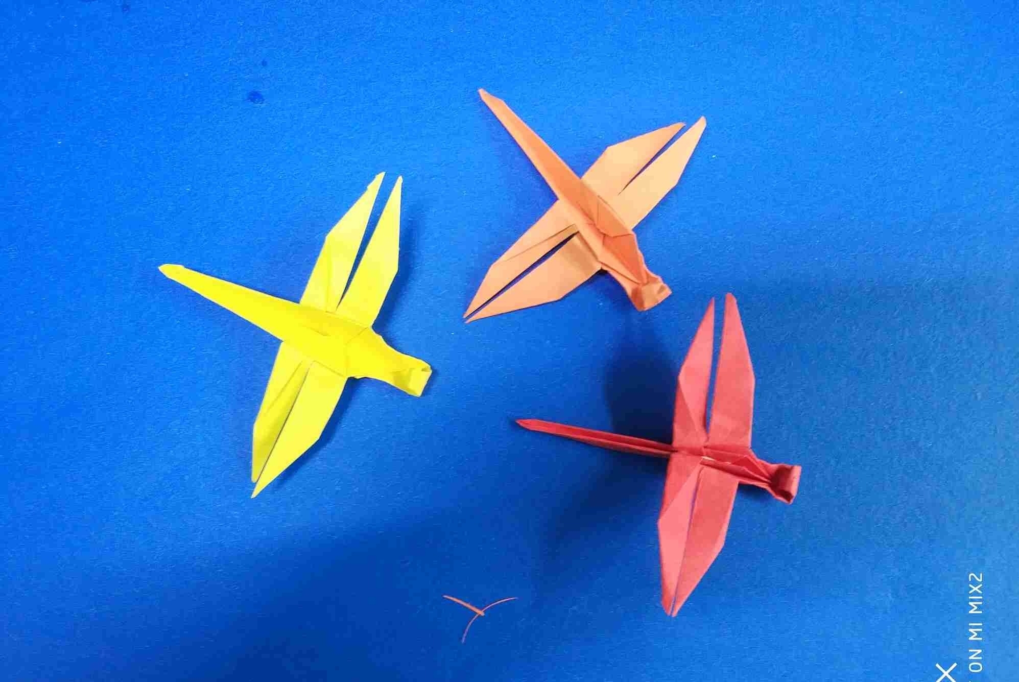 琳儿手工折纸:超好看的蜻蜓手工折纸教程,简单易学