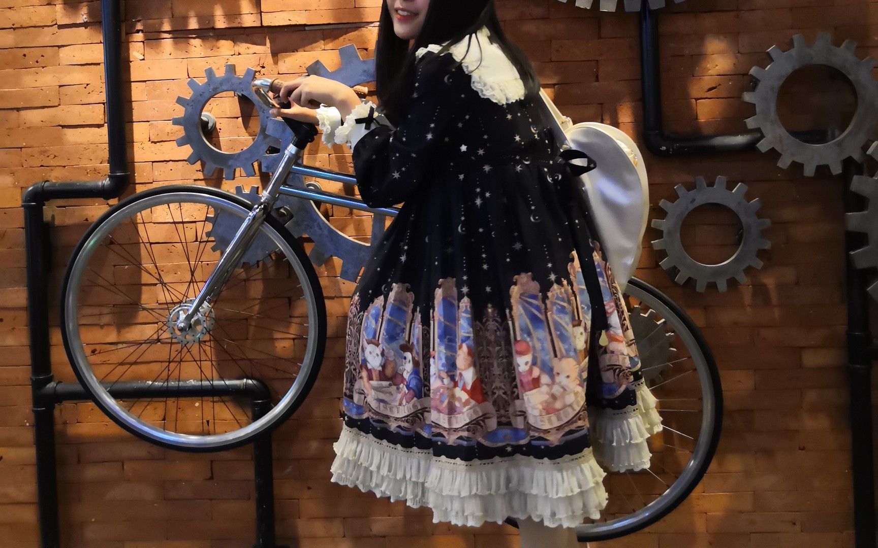 【lolita开箱视频】honeyhoney占星猫op黑色短款