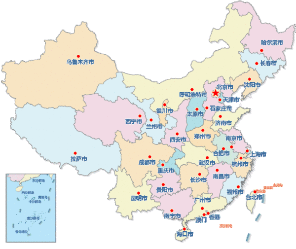 中国地图上有几个省市自治区,面积是多少.