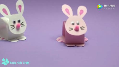 幼儿园 手工课折 纸小制作《用 纸制作一个会点头的小兔子》
