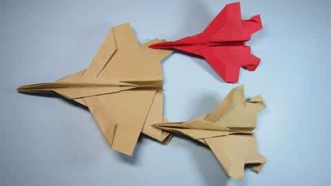 20180717期-简单的折纸,4分钟折出霸气的战斗机,创意手工纸飞机的折法
