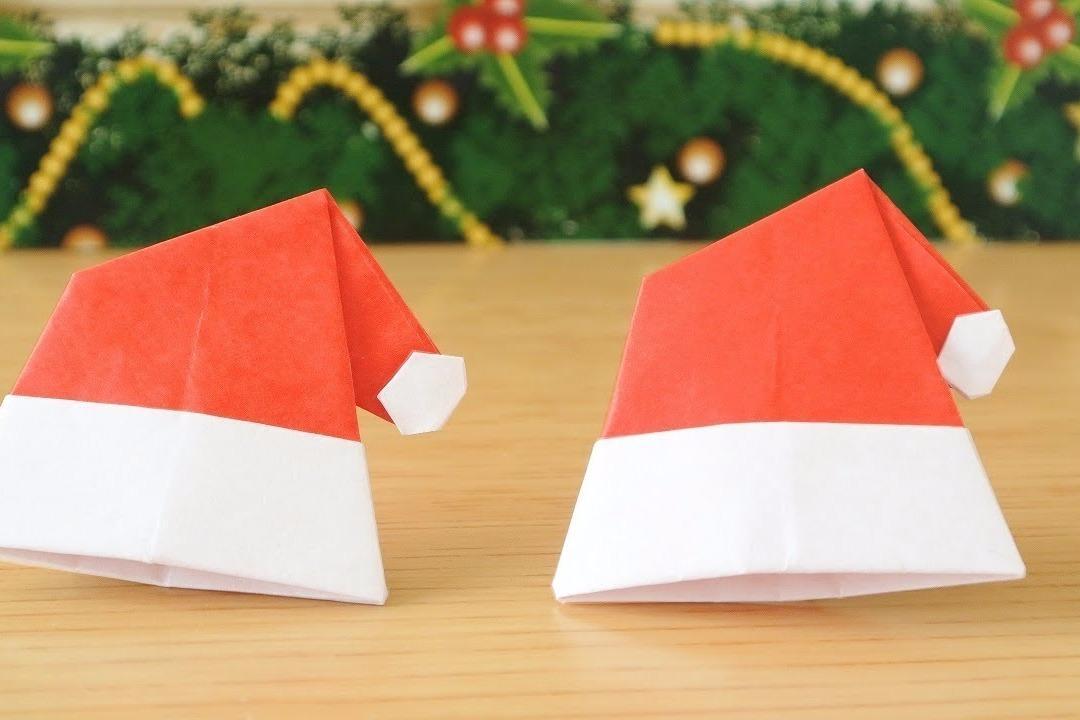 教你折纸一顶超可爱的圣诞帽,很简单!