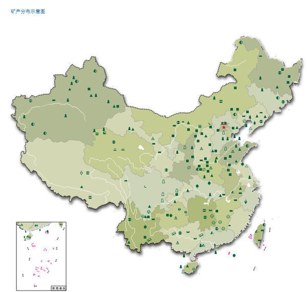 中国矿产资源各省分布之最 铁矿:全国已探明的铁矿区有1834处.