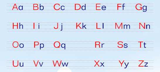 26个大小写汉语拼音字母表26个大写字母怎么读