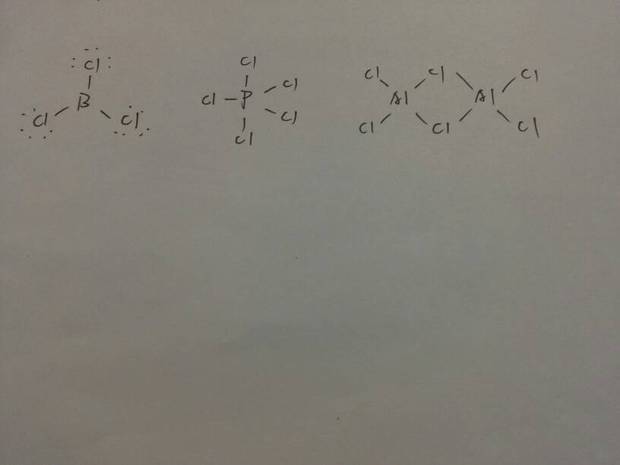 氯化铝 氯化硼 氯化磷的电子式和结构式怎写