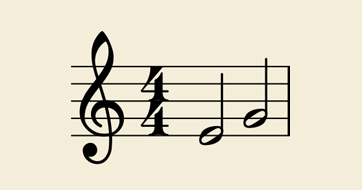 在五线谱高音谱表上怎么画二分音符 图