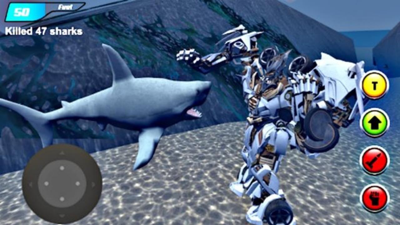 x机器人 小汽车:鲨鱼水-机器人x在海上任务