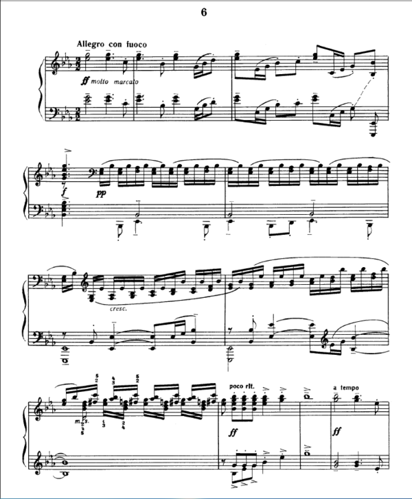 求拉赫马尼诺夫作品33之6的钢琴谱