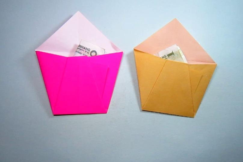 纸艺手工折纸小钱包,2分钟就能学会简单又漂亮的小口袋钱包折法