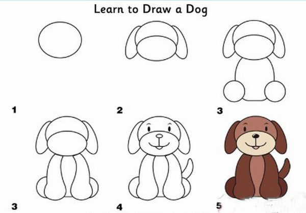 如何画简单的小狗 小狗简笔画步骤
