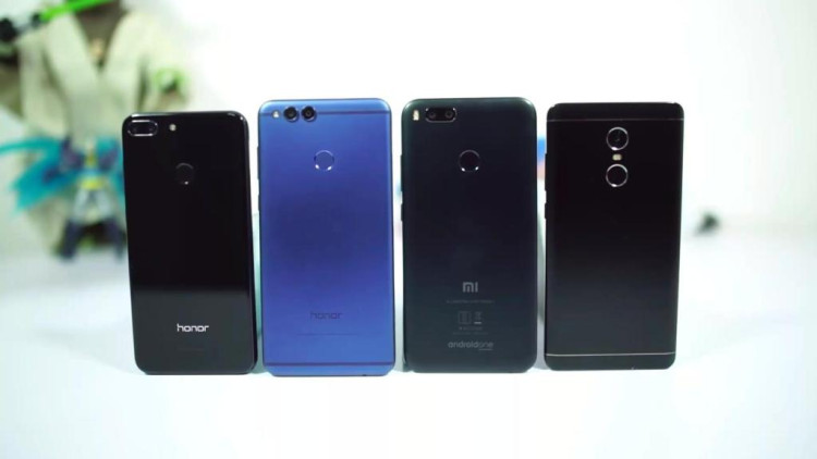 华为荣耀9 lite, 小米a1, 华为荣耀7x,红米note 4速度对比测试