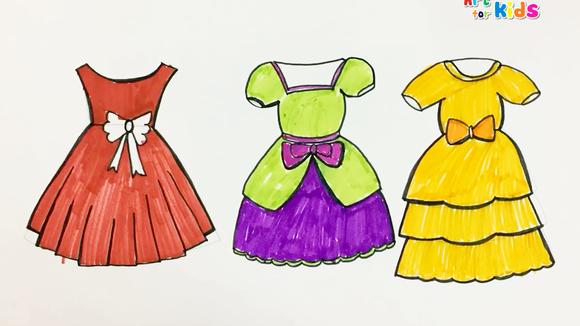 视频:育儿早教铅笔画画 和孩子一起学画三条晚礼服裙子