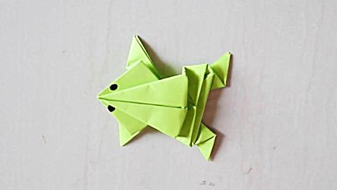 创意diy, 简单的手工 折纸跳跳蛙, 半张纸就能折出跳的很远的青蛙