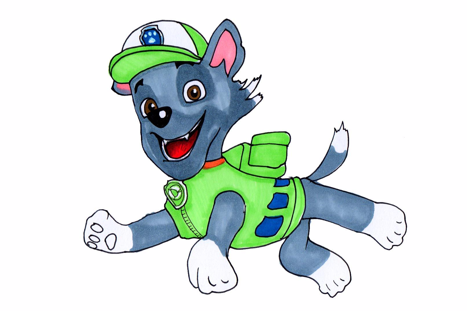 汪汪队立大功卡通简笔画维修专家灰灰