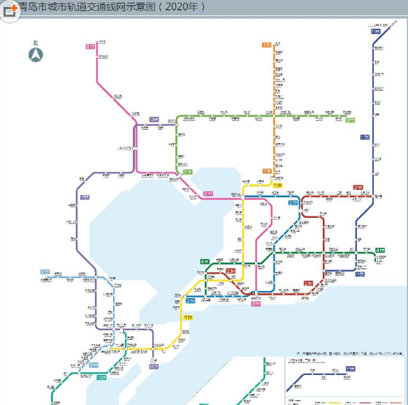 青岛站到青岛北站有地铁,出站坐地铁1号线再转乘2号线到达北站.