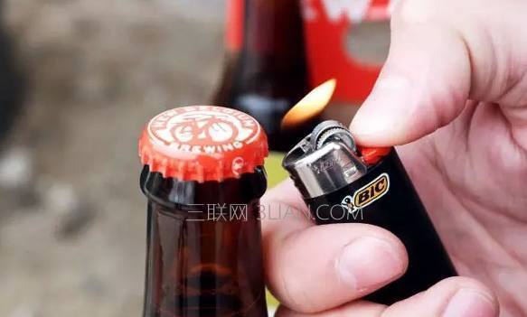 啤酒天子没有起子开,教你空手打开的方法教你手把手调教瓶盖图片