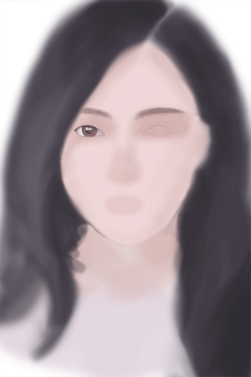 ps鼠标绘画美女素描照片人物教程