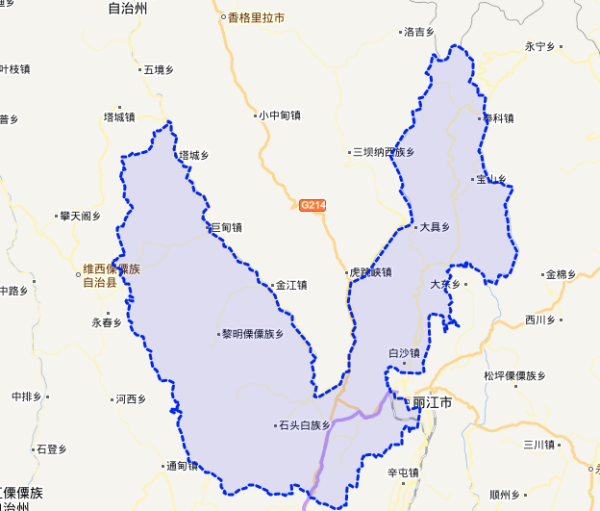 丽江玉龙县包括哪些乡镇
