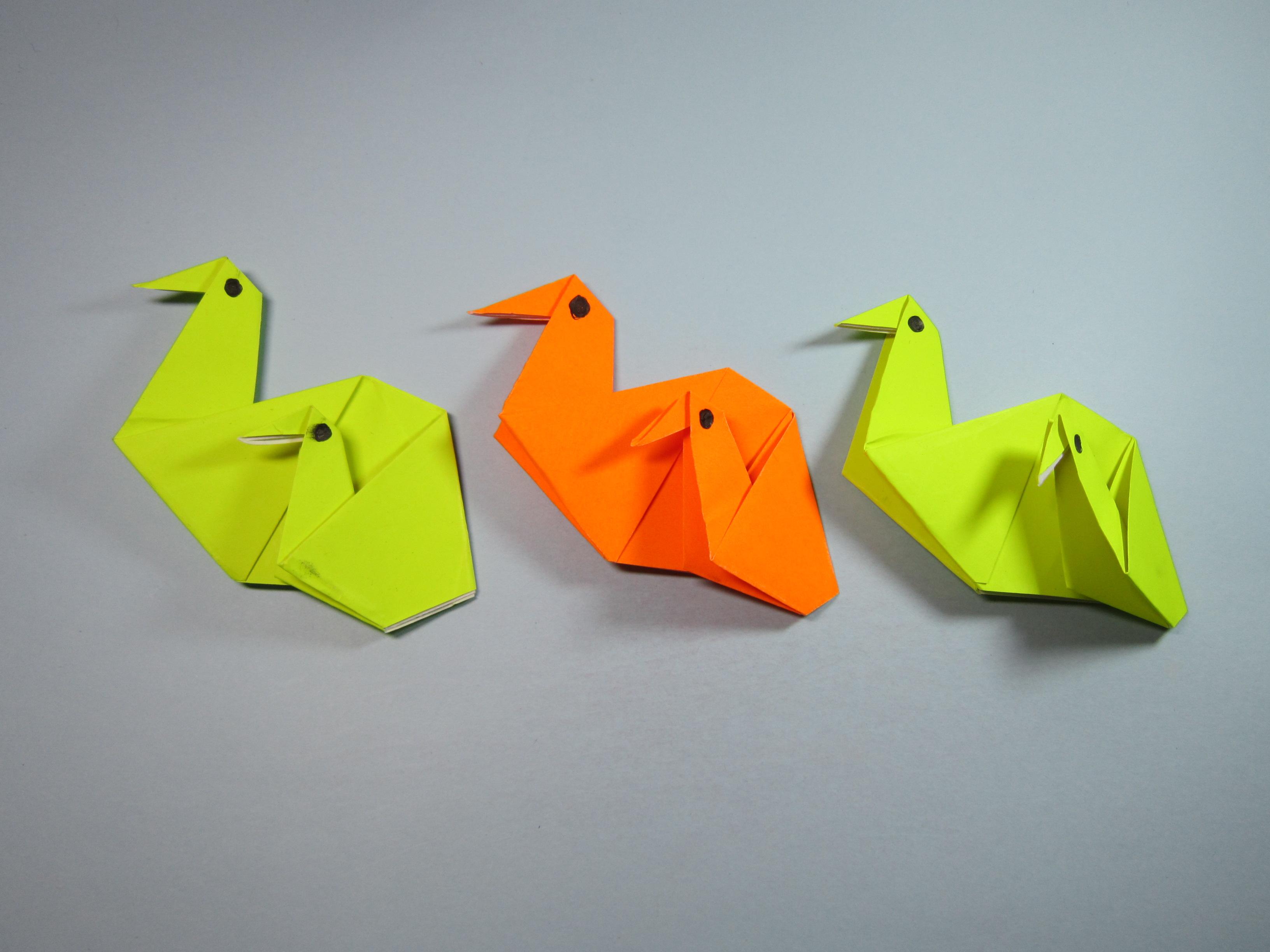 儿童手工折纸小动物鸭子,一张纸就能折出2只小鸭子