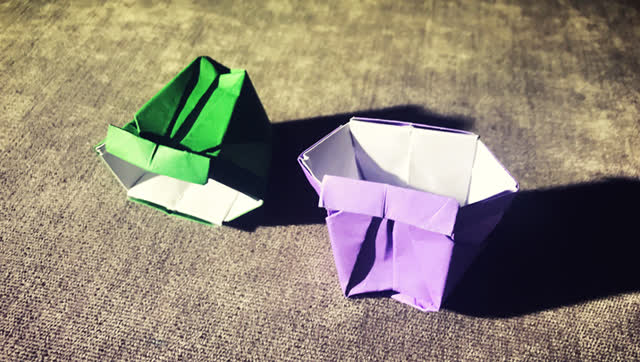手工折纸 小纸篓折纸视频教程分享