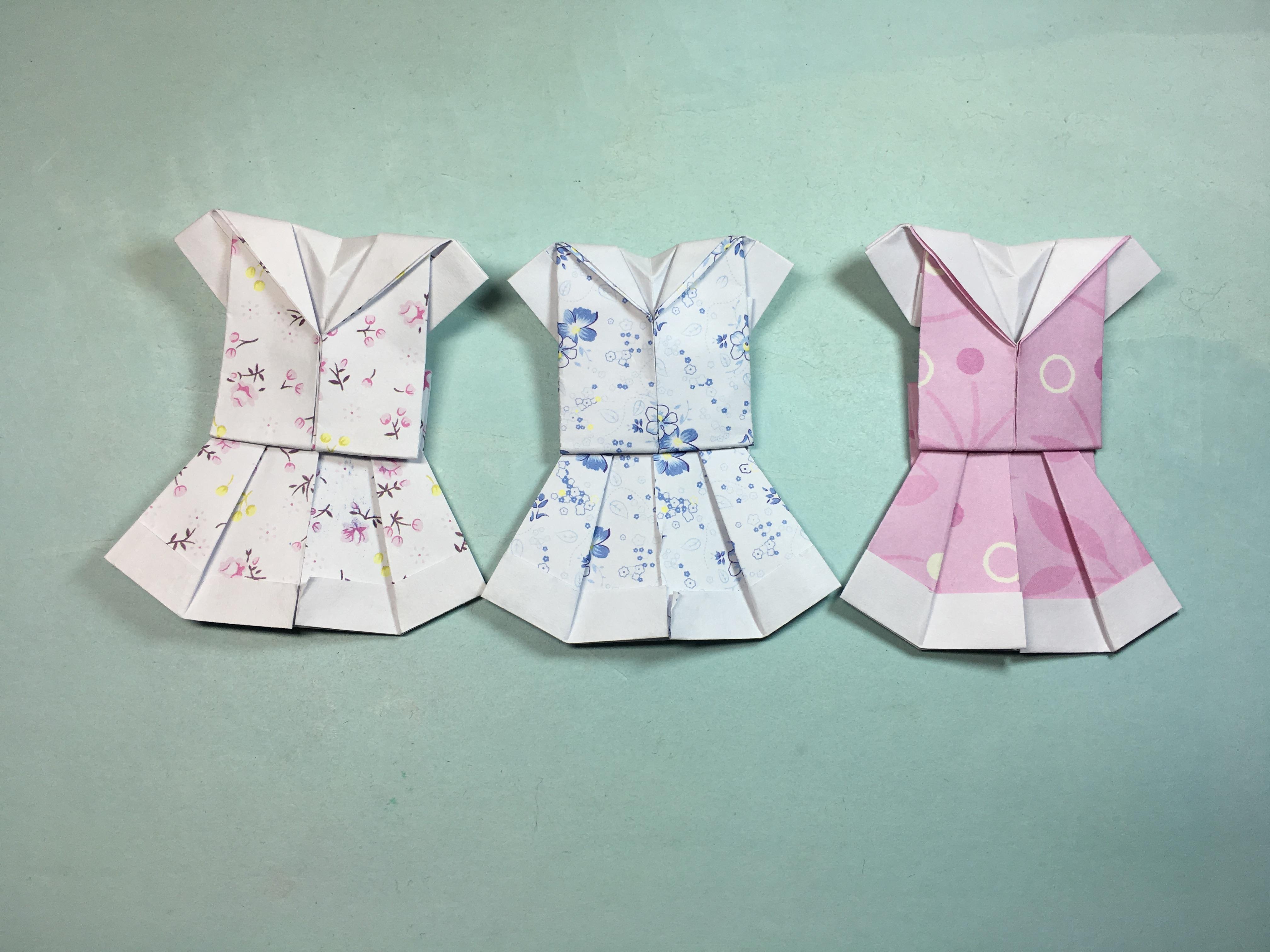 的手工折纸服装裙子,3分钟学会小碎花裙子的折法-手工折纸大全.