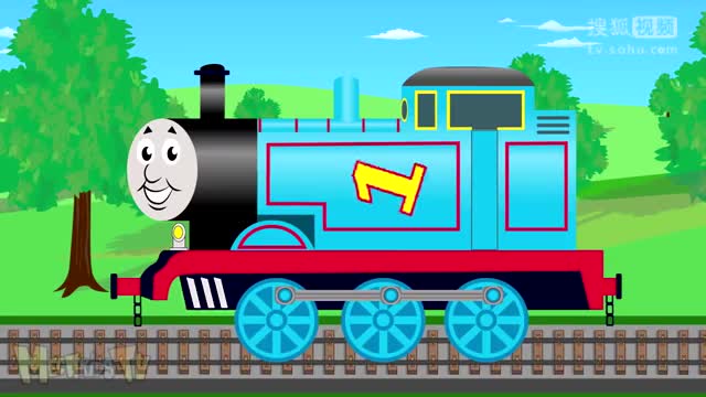 托马斯小火车与汽车赛跑!小游戏动画片
