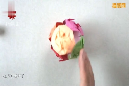 视频折纸教程 折纸绣球 手工折纸教程
