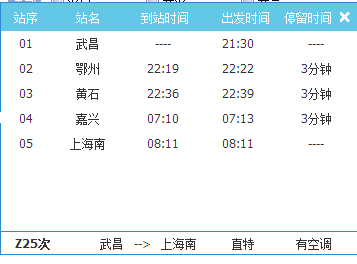 z25次列车,沿途站点见图