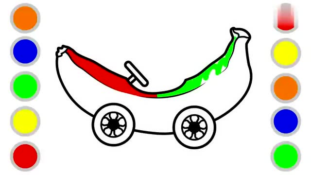 儿童画画启蒙早教,画漂亮香蕉船