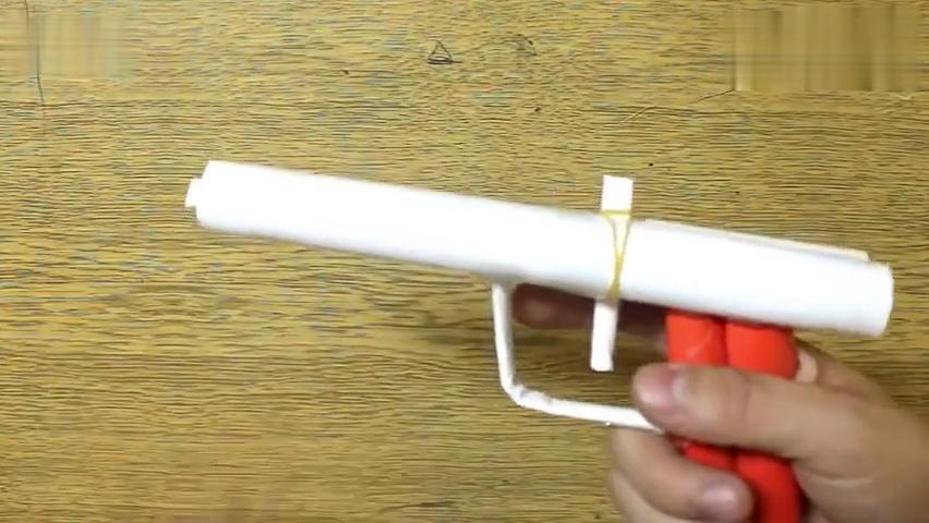 折纸大全 能发射橡皮筋子弹的 纸手枪