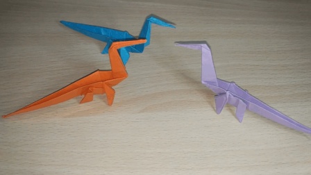 恐龙折纸教程, 来感受一下侏罗纪, 一起折一只恐龙吧