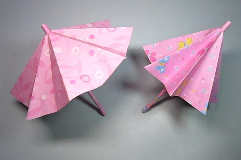 视频:可收缩的雨伞折纸原来这么简单,几分钟就能学会,小雨伞的折法