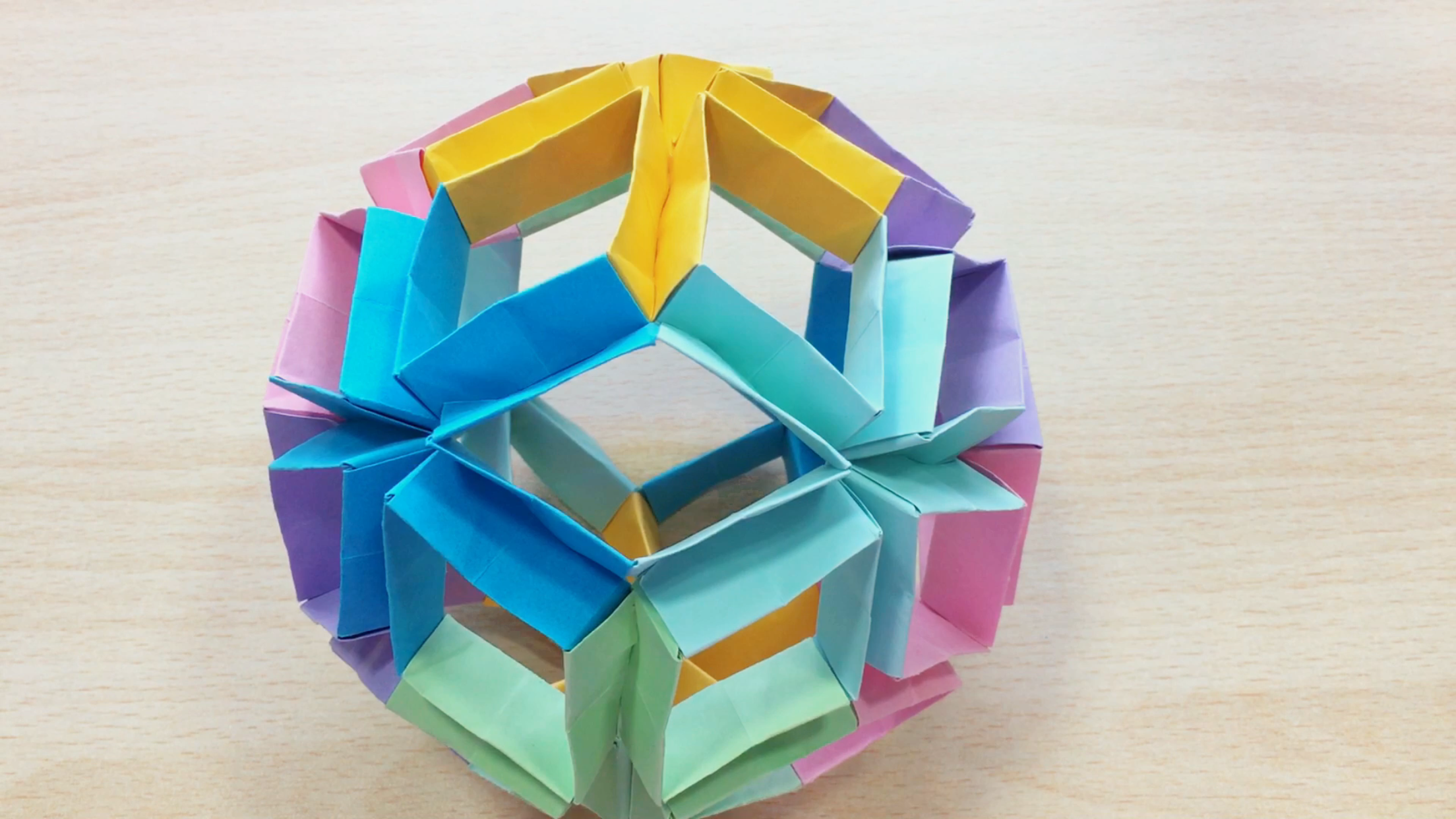 魔术花球折纸教学视频