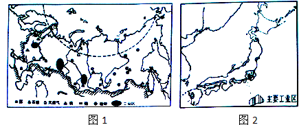 读俄罗斯和日本示意图,回答问题