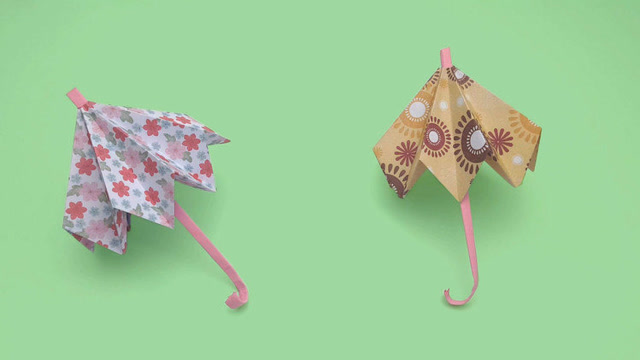 仿真迷你小花伞 巧手姐姐手工折纸雨伞教程