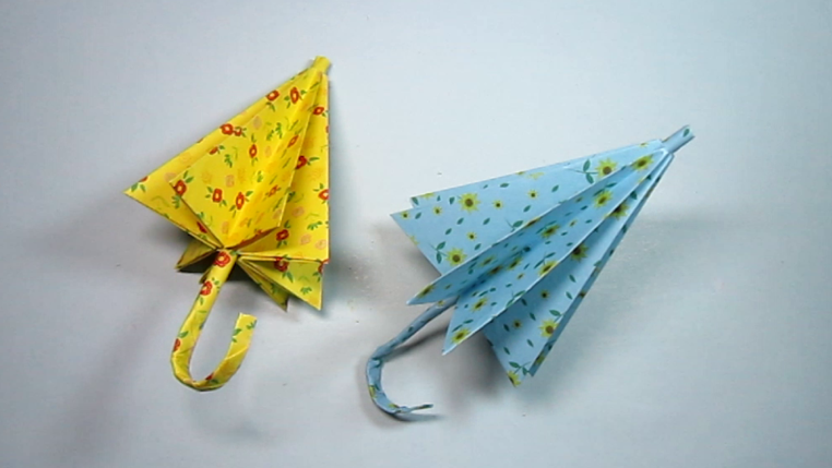 纸艺手工小雨伞的折法,简单又漂亮的雨伞手工折纸教程